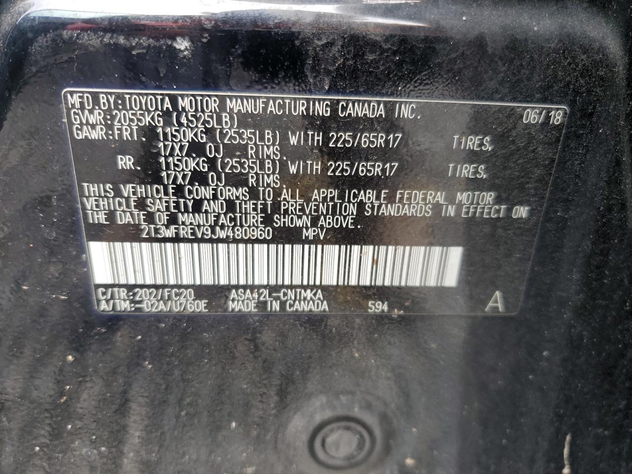 2T3WFREV9JW480960 2018 Toyota Rav4 Adventure