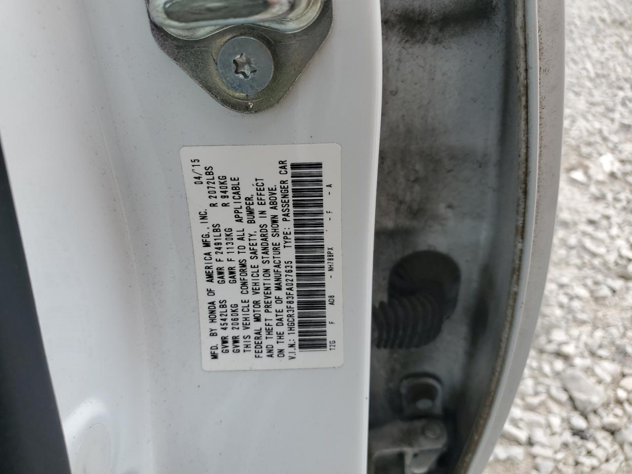 1HGCR3F83FA027635 2015 Honda Accord Exl