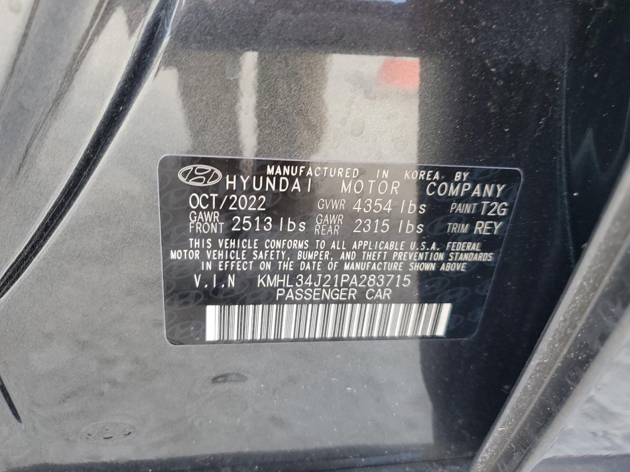 2023 Hyundai Sonata Limited VIN: KMHL34J21PA283715 Lot: 77105174