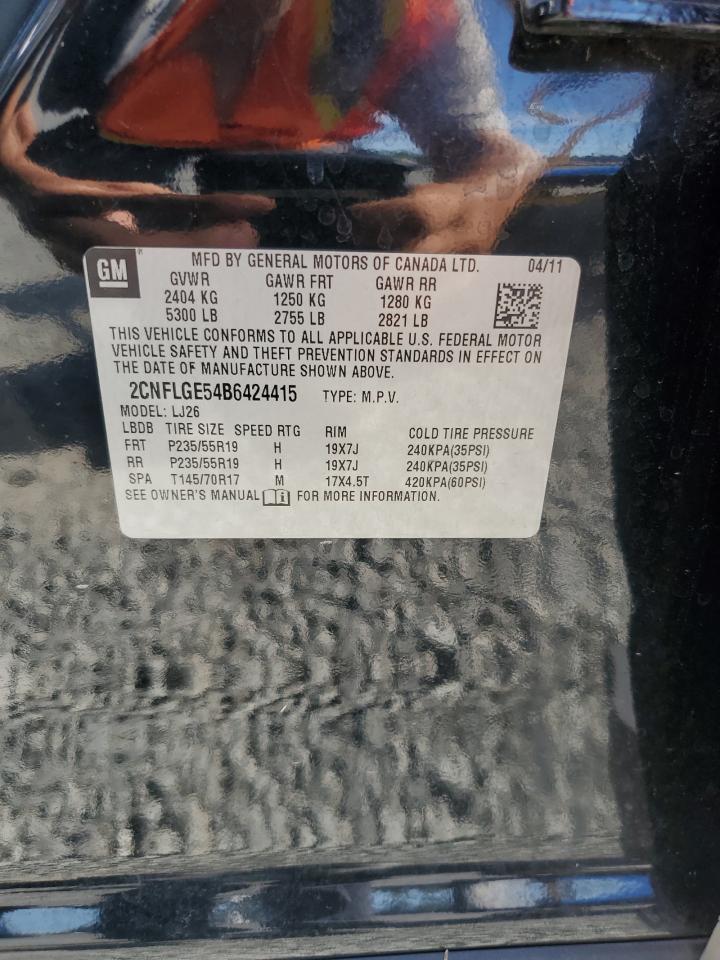 2CNFLGE54B6424415 2011 Chevrolet Equinox Ltz