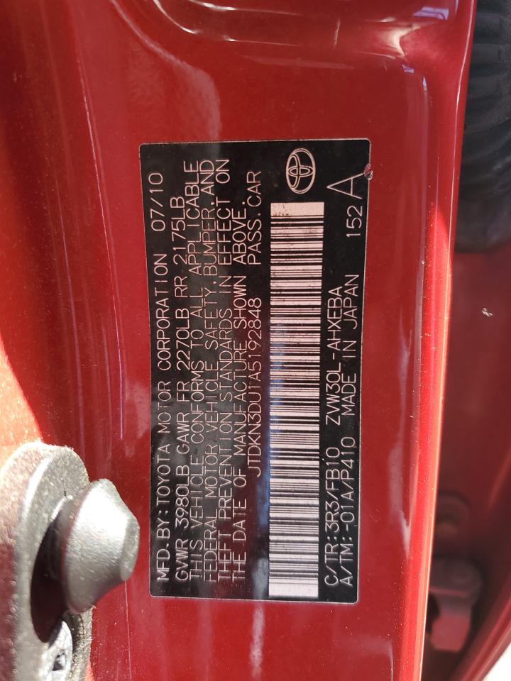 JTDKN3DU1A5192848 2010 Toyota Prius