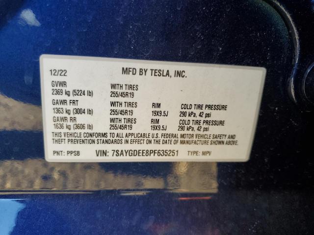 7SAYGDEE8PF635251 Tesla Model Y  12