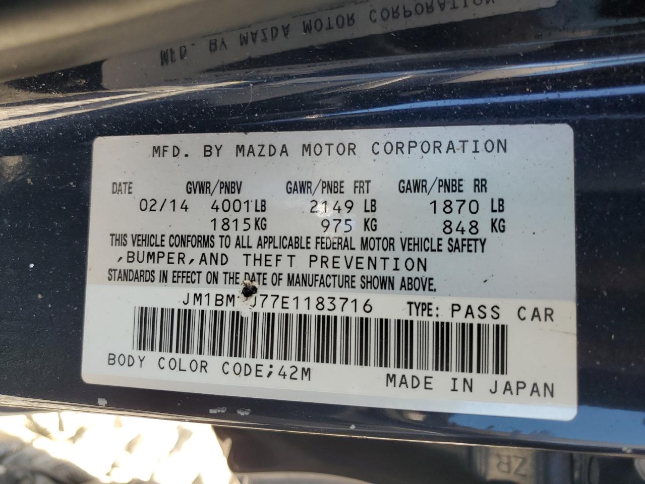 2014 Mazda 3 Sport VIN: JM1BM1U77E1183716 Lot: 75634994