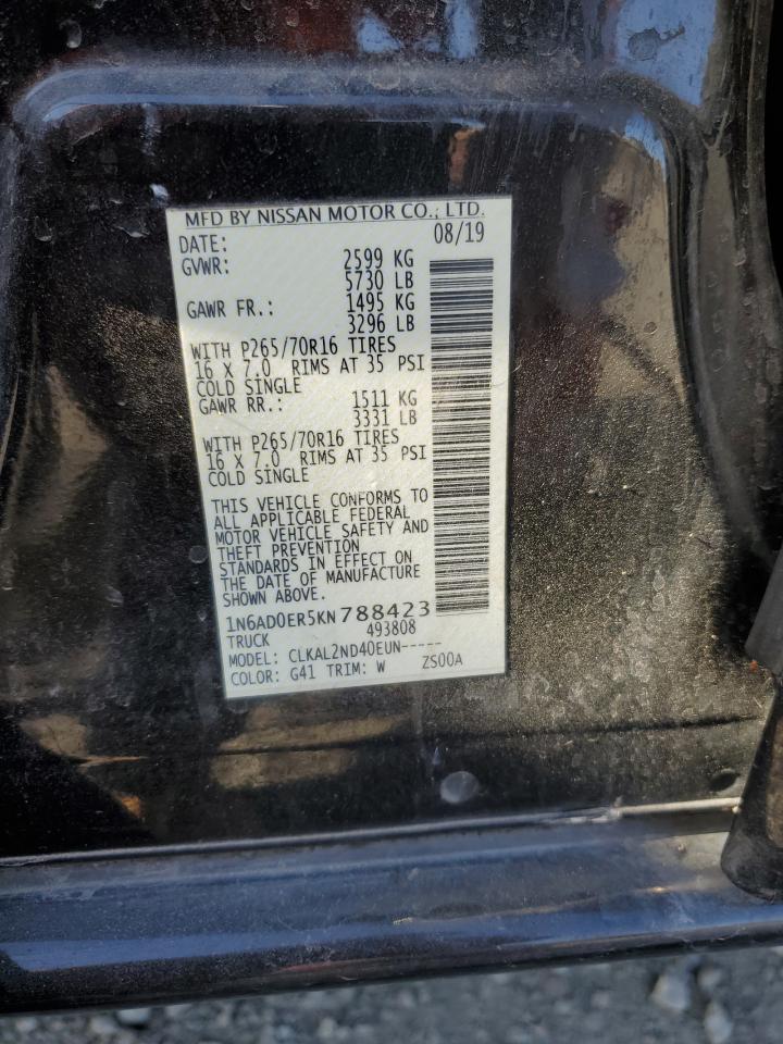 1N6AD0ER5KN788423 2019 Nissan Frontier S