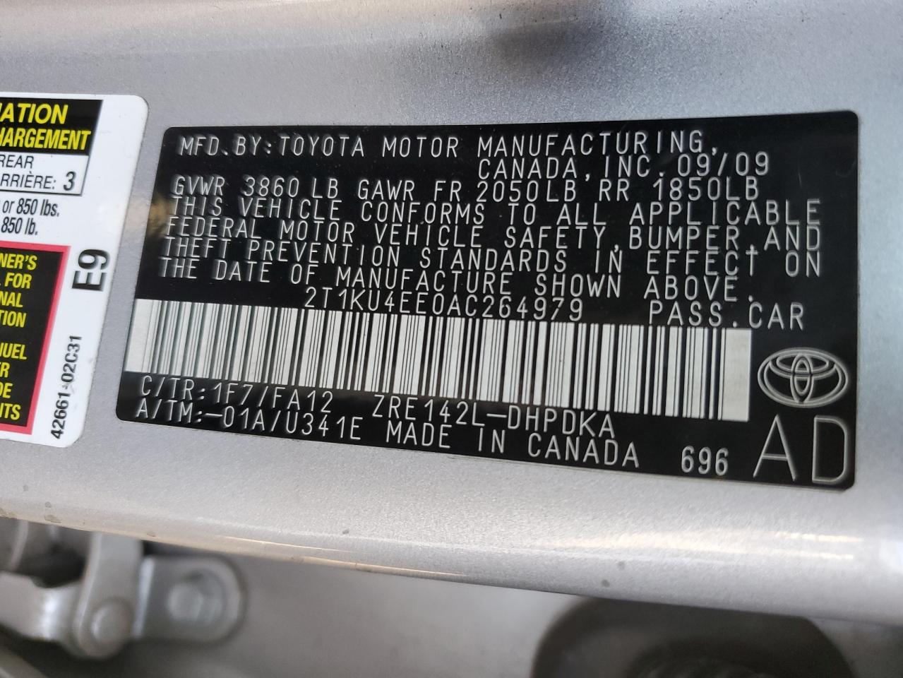 2T1KU4EE0AC264979 2010 Toyota Corolla Matrix