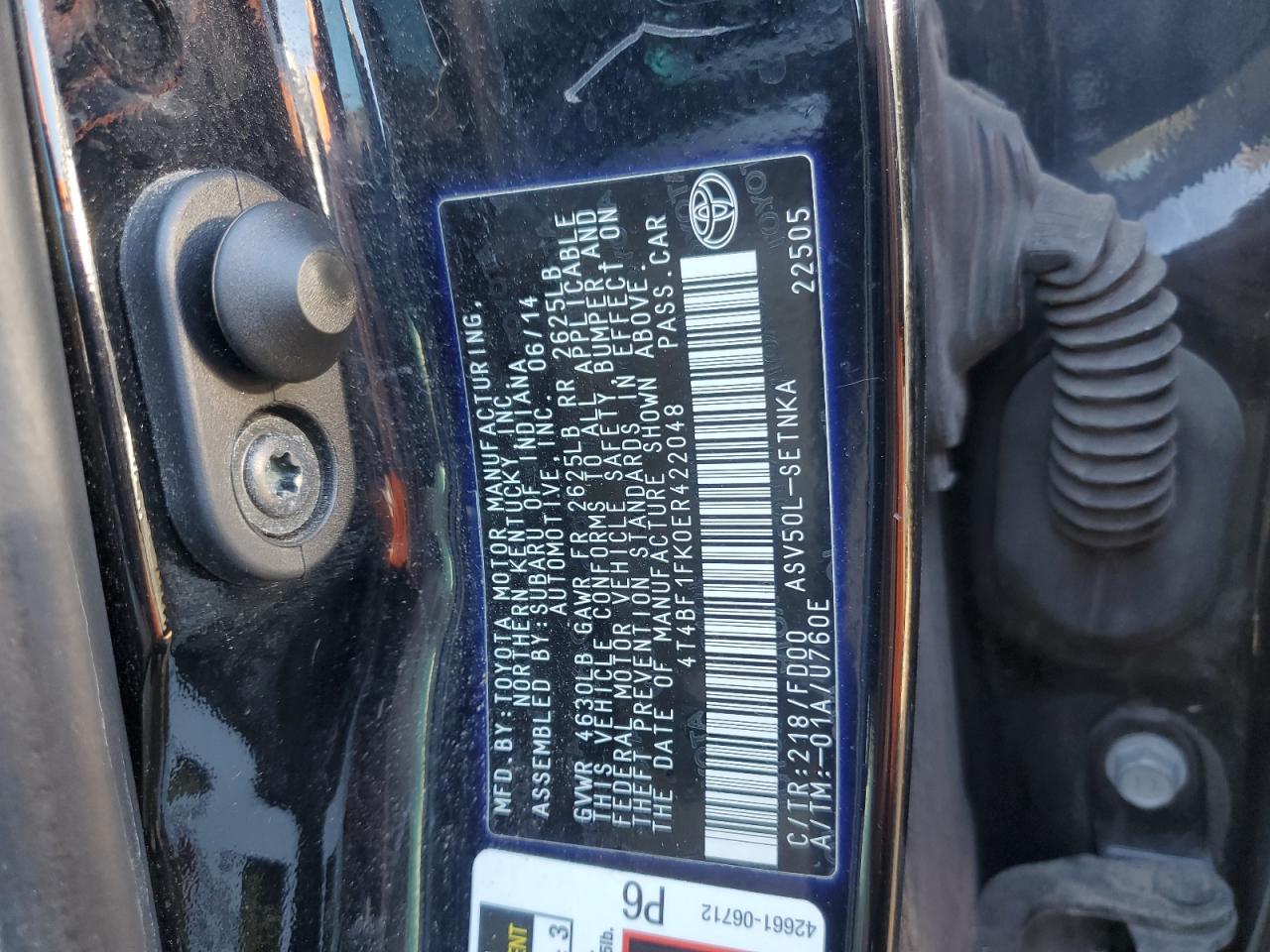 4T4BF1FK0ER422048 2014 Toyota Camry L