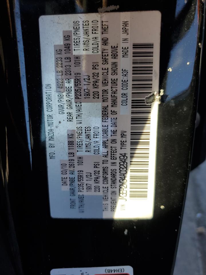 2010 Mazda Cx-7 VIN: JM3ER2W34A0329494 Lot: 74634254