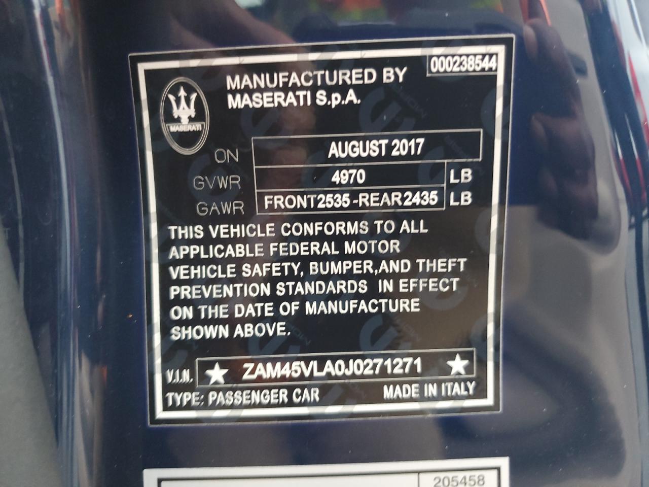 ZAM45VLA0J0271271 2018 Maserati Granturismo S