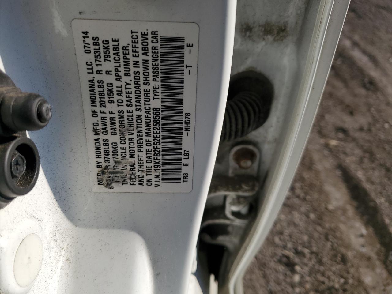 19XFB2F52EE258568 2014 Honda Civic Lx