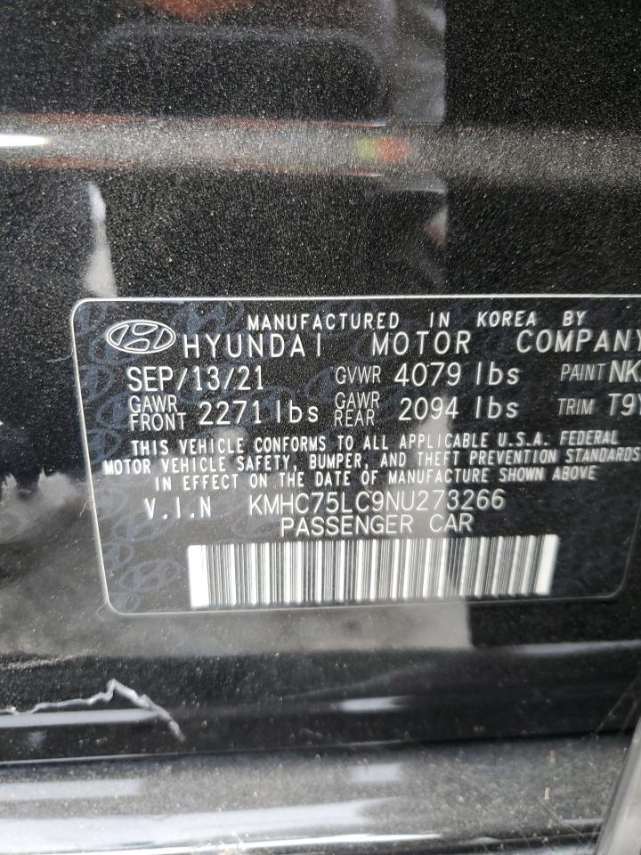 2022 Hyundai Ioniq Se VIN: KMHC75LC9NU273266 Lot: 75492514