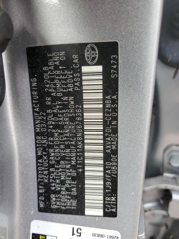 4T1C11AK8NU678362 Toyota Camry LE 13