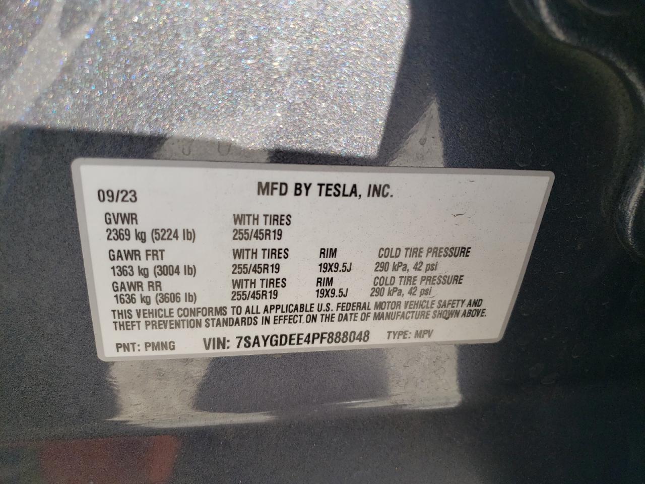 VIN 7SAYGDEE4PF888048 2023 TESLA MODEL Y no.13