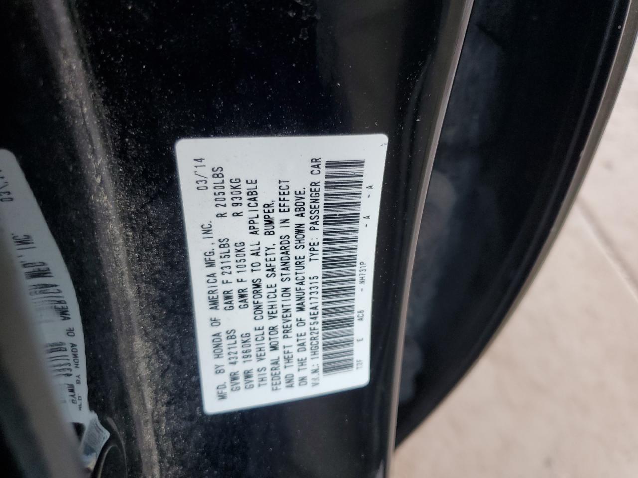 1HGCR2F54EA173315 2014 Honda Accord Sport