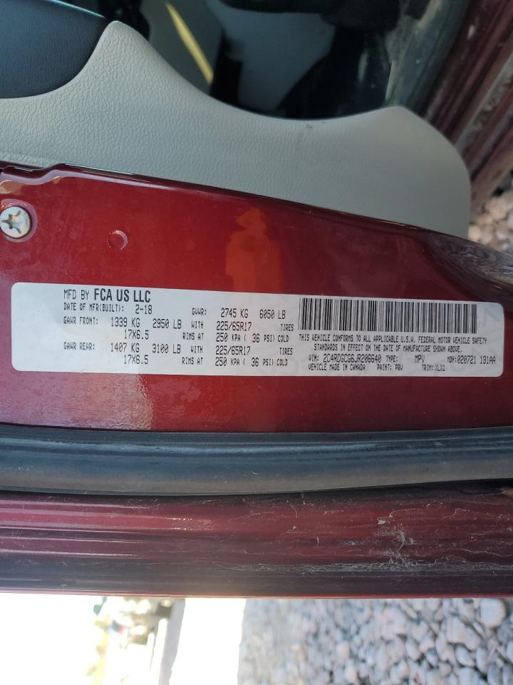 2018 Dodge Grand Caravan Sxt VIN: 2C4RDGCG6JR206640 Lot: 76087664