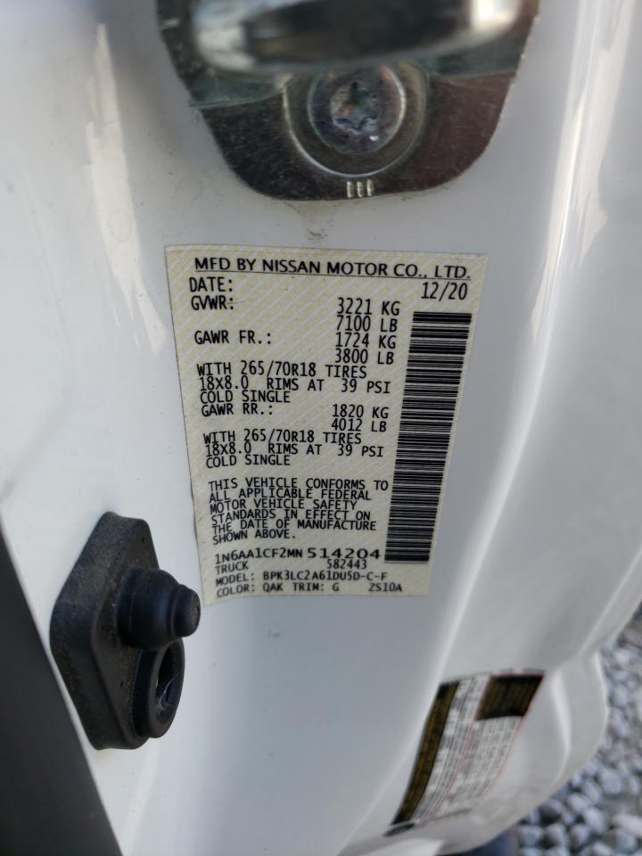 2021 Nissan Titan Sv VIN: 1N6AA1CF2MN514204 Lot: 56532335