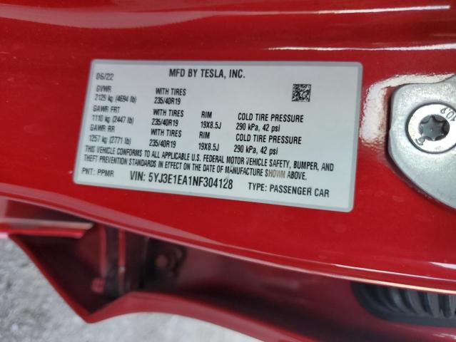 5YJ3E1EA1NF304128 Tesla Model 3  13