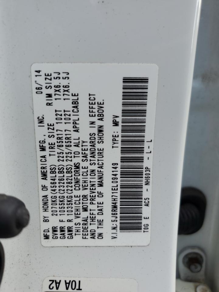 5J6RM4H71EL094149 2014 Honda Cr-V Exl