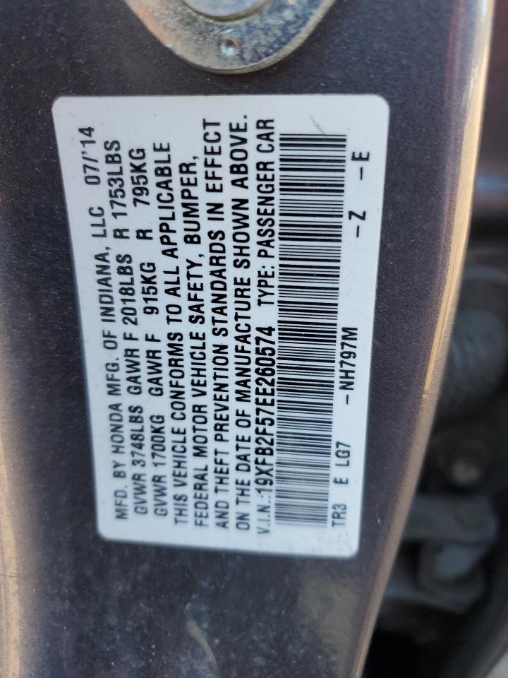 19XFB2F57EE260574 2014 Honda Civic Lx