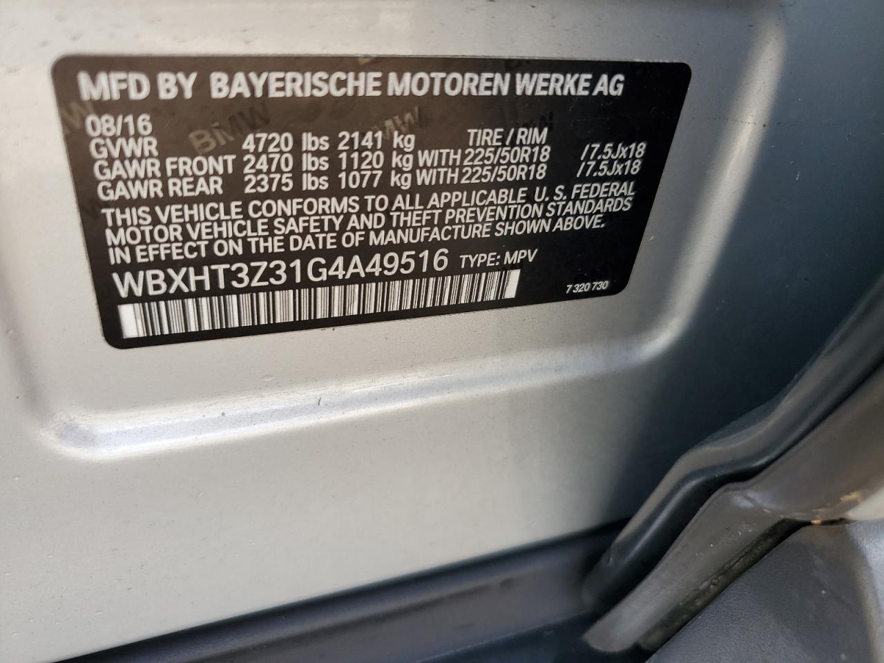 WBXHT3Z31G4A49516 2016 BMW X1 xDrive28I