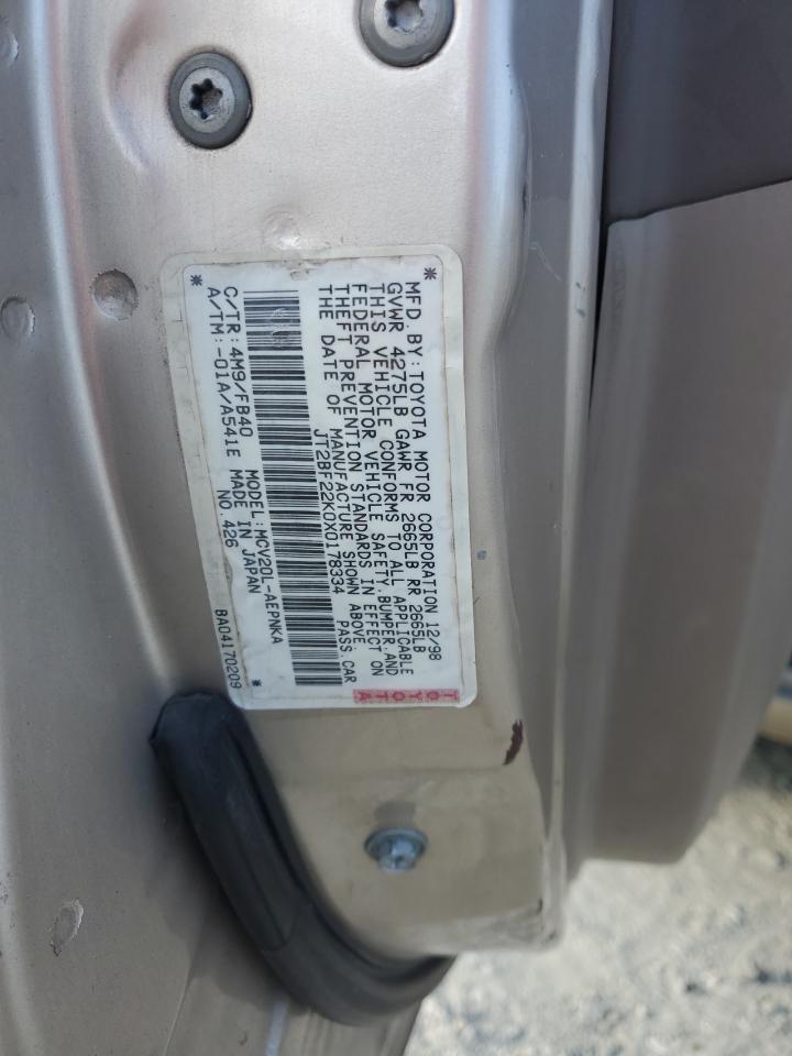 JT2BF22K0X0178334 1999 Toyota Camry Le