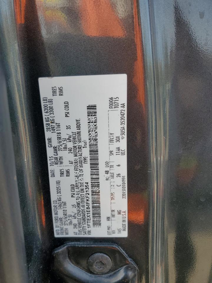 2015 Ford F150 Super Cab VIN: 1FTEX1E84FKF21354 Lot: 77337934