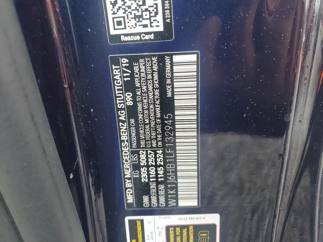 2020 Mercedes-Benz E 450 VIN: W1K1J6HB1LF132945 Lot: 74022214