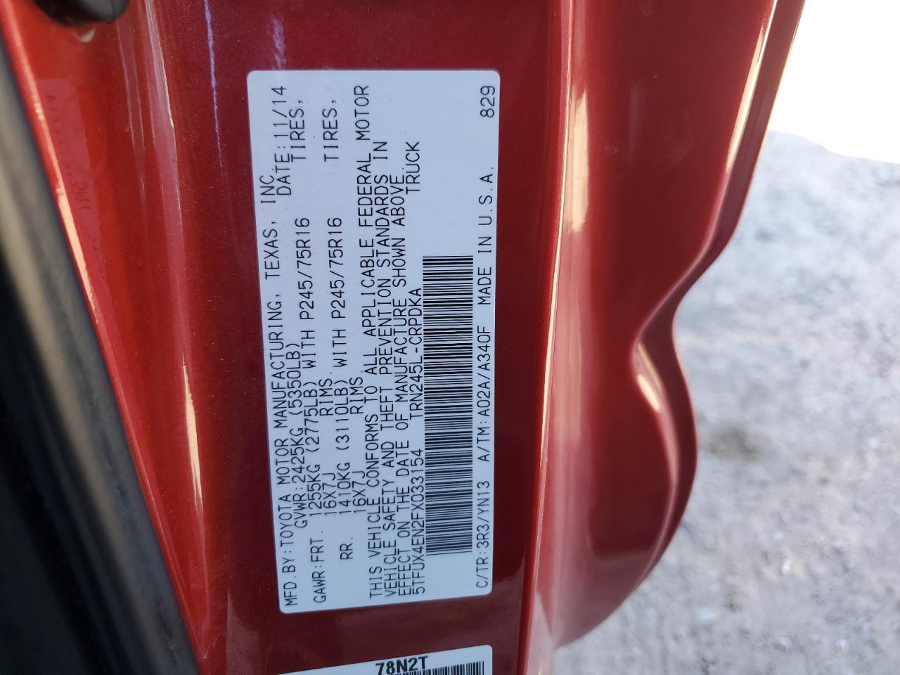 5TFUX4EN2FX033154 2015 Toyota Tacoma Access Cab