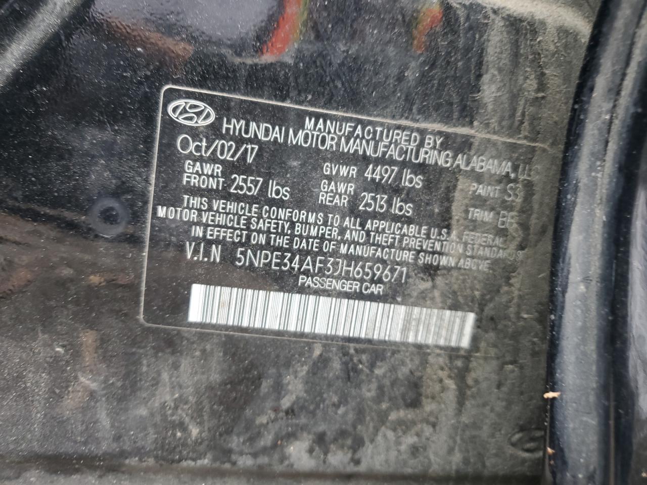 5NPE34AF3JH659671 2018 Hyundai Sonata Sport