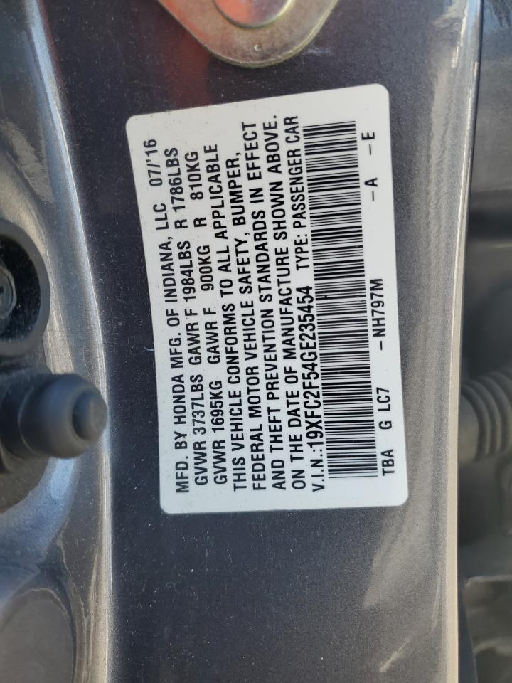 19XFC2F54GE235454 2016 Honda Civic Lx