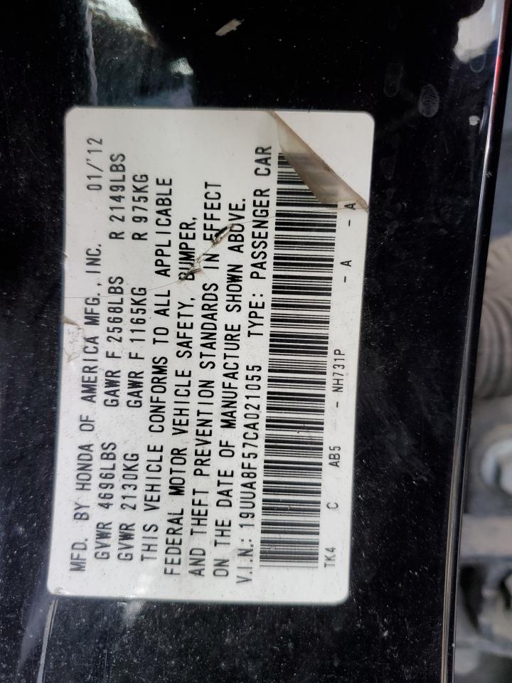 2012 Acura Tl VIN: 19UUA8F57CA021055 Lot: 77138804