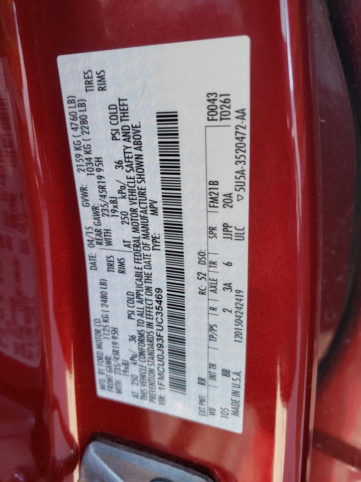 2015 Ford Escape Titanium VIN: 1FMCU0J93FUC35469 Lot: 75526474