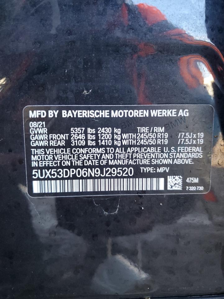 5UX53DP06N9J29520 2022 BMW X3 xDrive30I