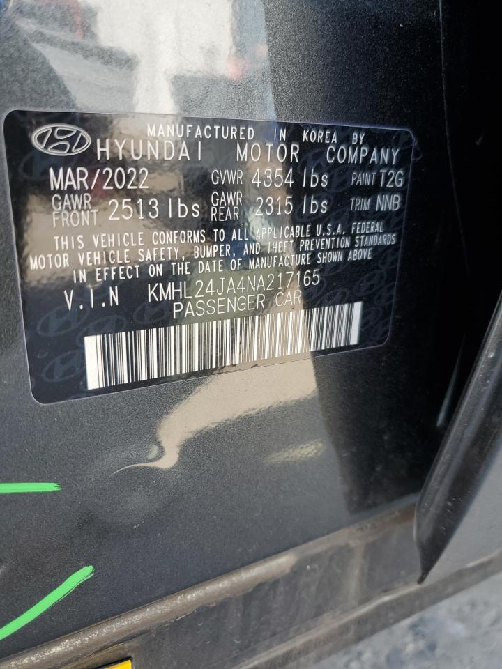 2022 Hyundai Sonata Se VIN: KMHL24JA4NA217165 Lot: 76949614