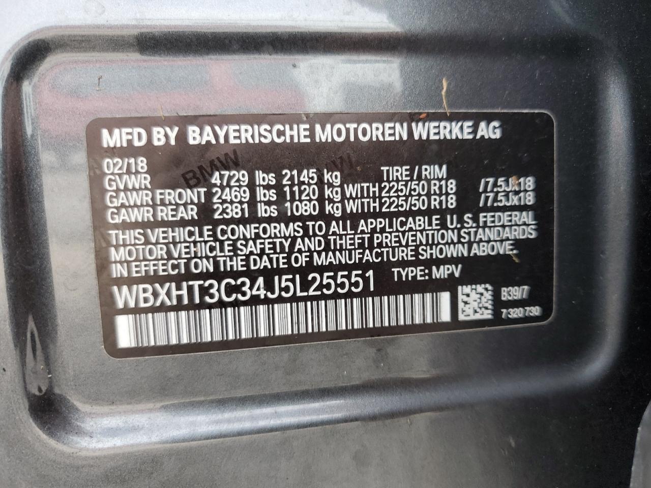 WBXHT3C34J5L25551 2018 BMW X1 xDrive28I