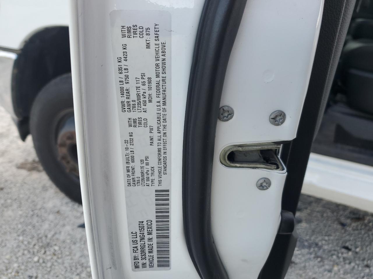 2022 Ram 3500 Tradesman VIN: 3C63RRGL7NG415074 Lot: 75716774