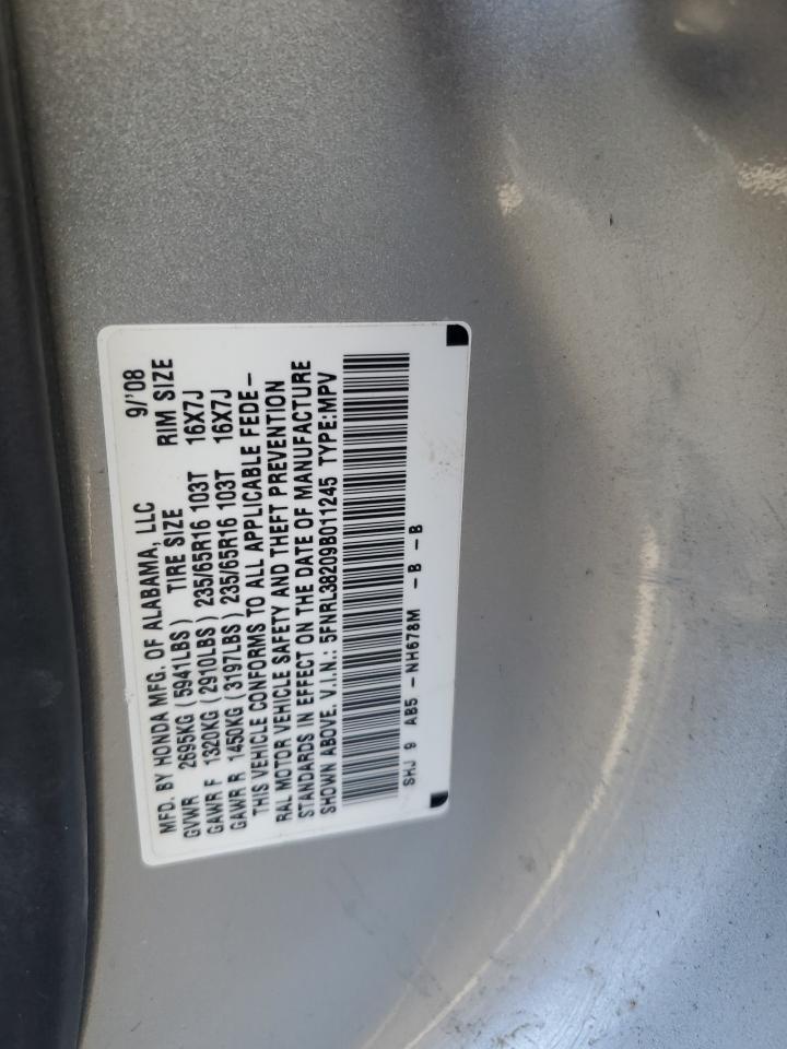 5FNRL38209B011245 2009 Honda Odyssey Lx