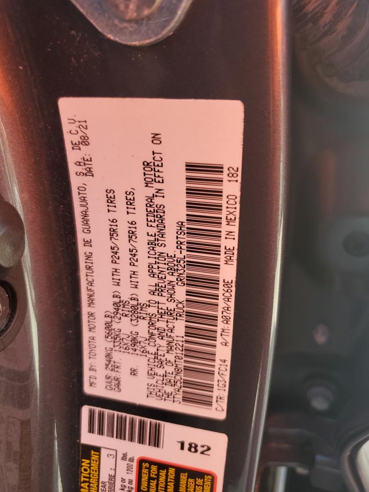 2021 Toyota Tacoma Double Cab VIN: 3TYAZ5CN8MT012211 Lot: 77746894