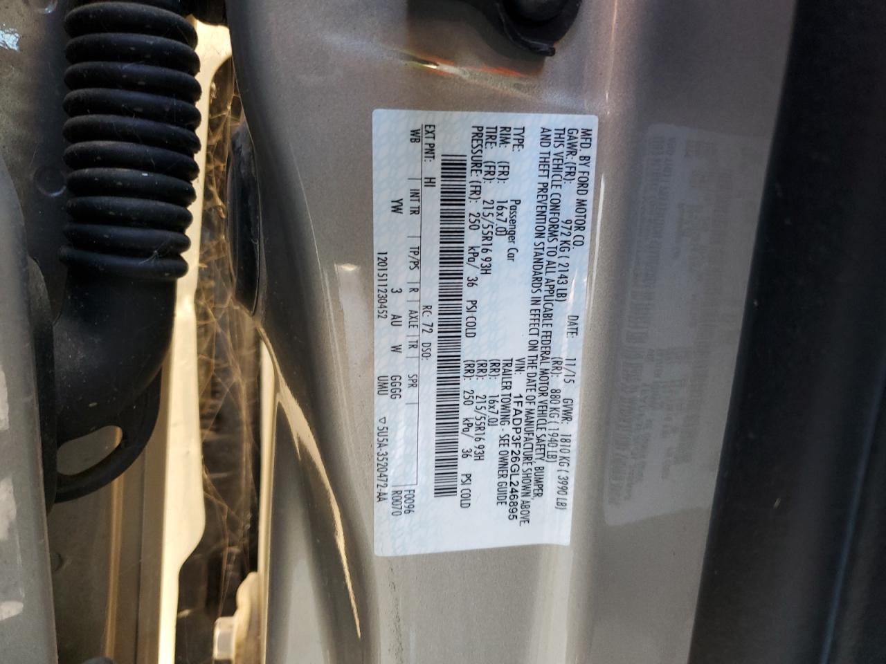1FADP3F26GL246895 2016 Ford Focus Se