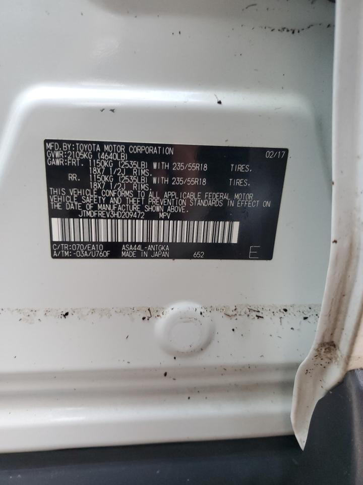 2017 Toyota Rav4 Limited VIN: JTMDFREV3HD209472 Lot: 74465114