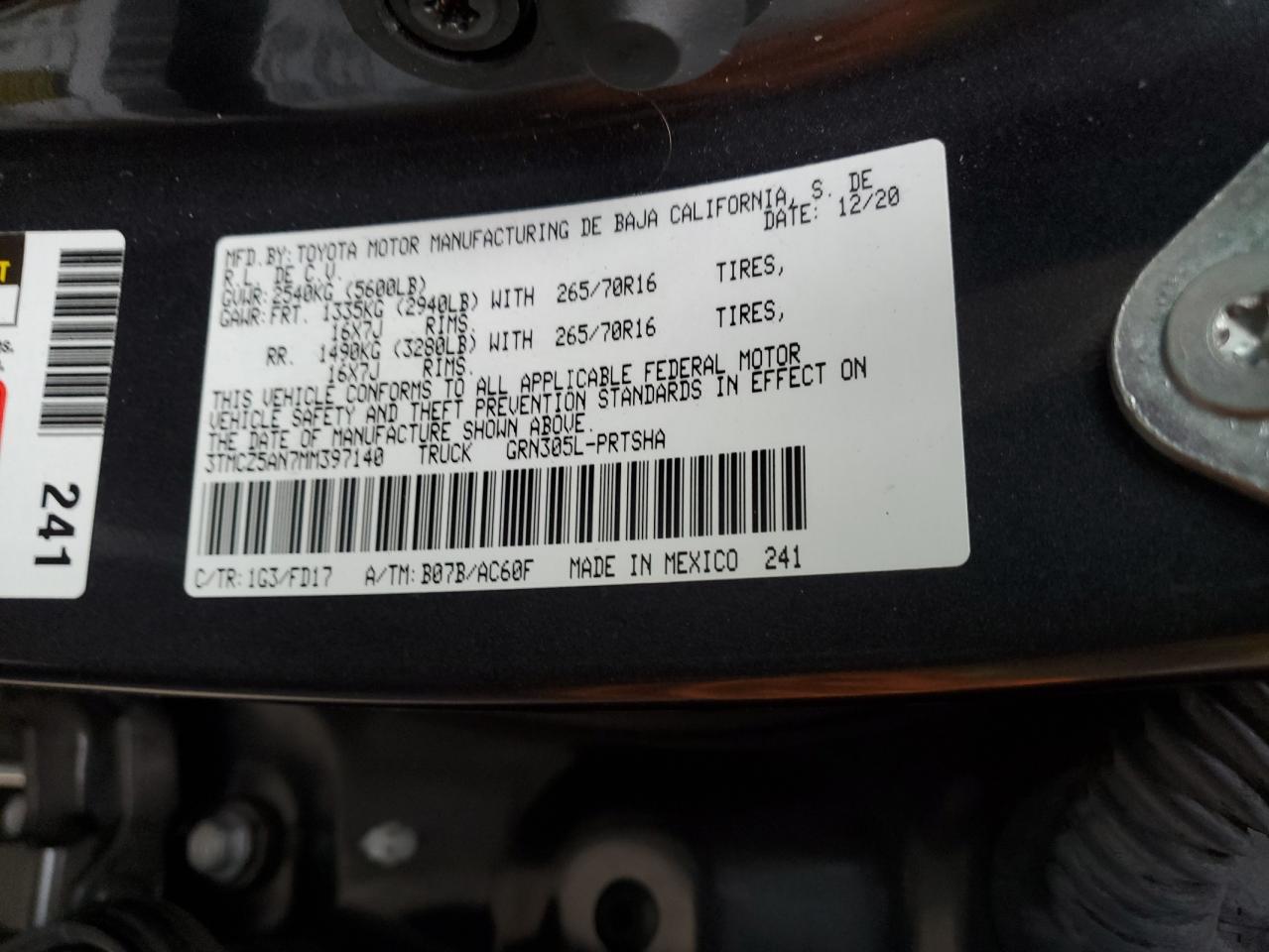 2021 Toyota Tacoma Double Cab VIN: 3TMCZ5AN7MM397140 Lot: 76620794