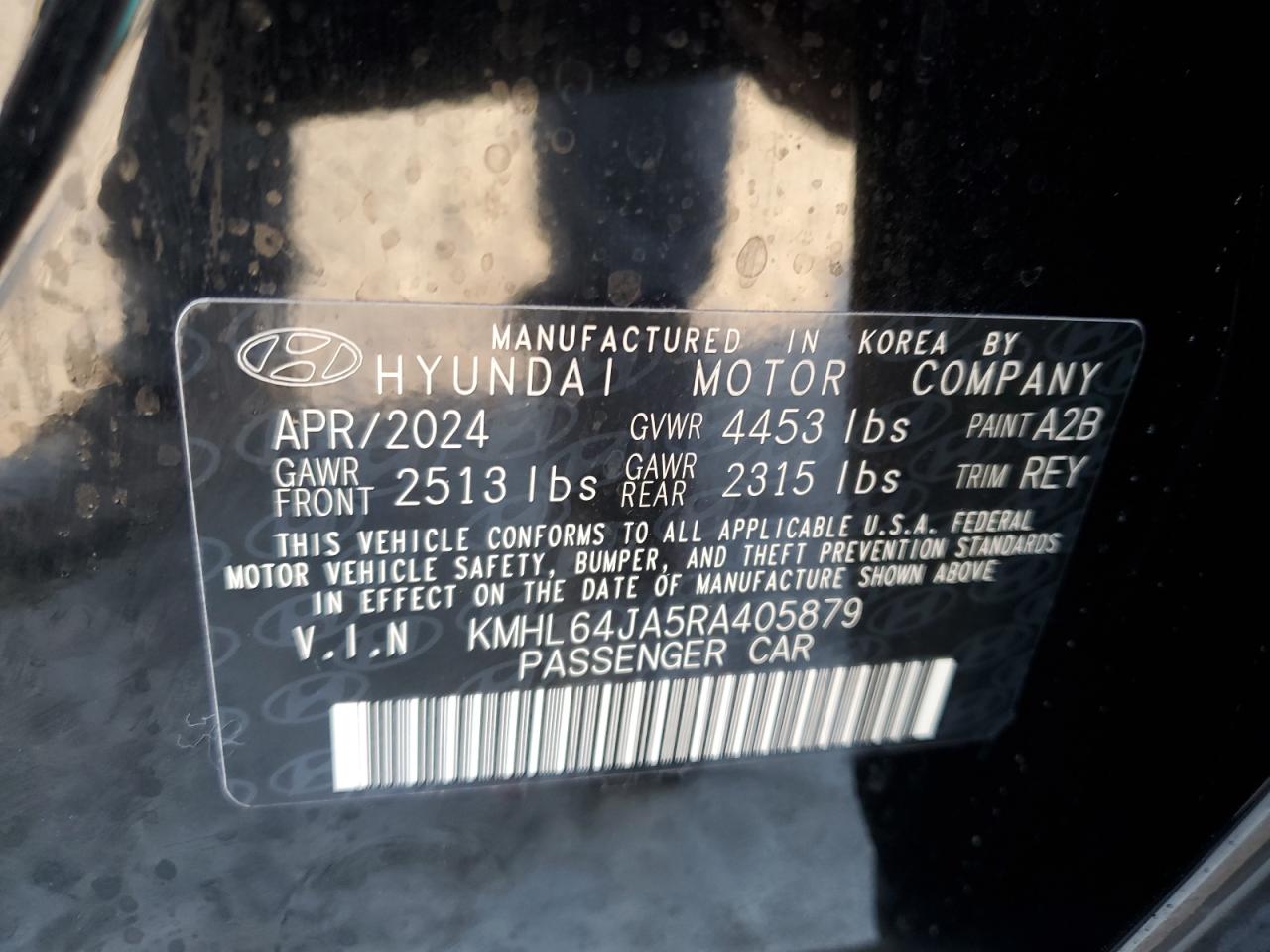 2024 Hyundai Sonata Sel VIN: KMHL64JA5RA405879 Lot: 76272804