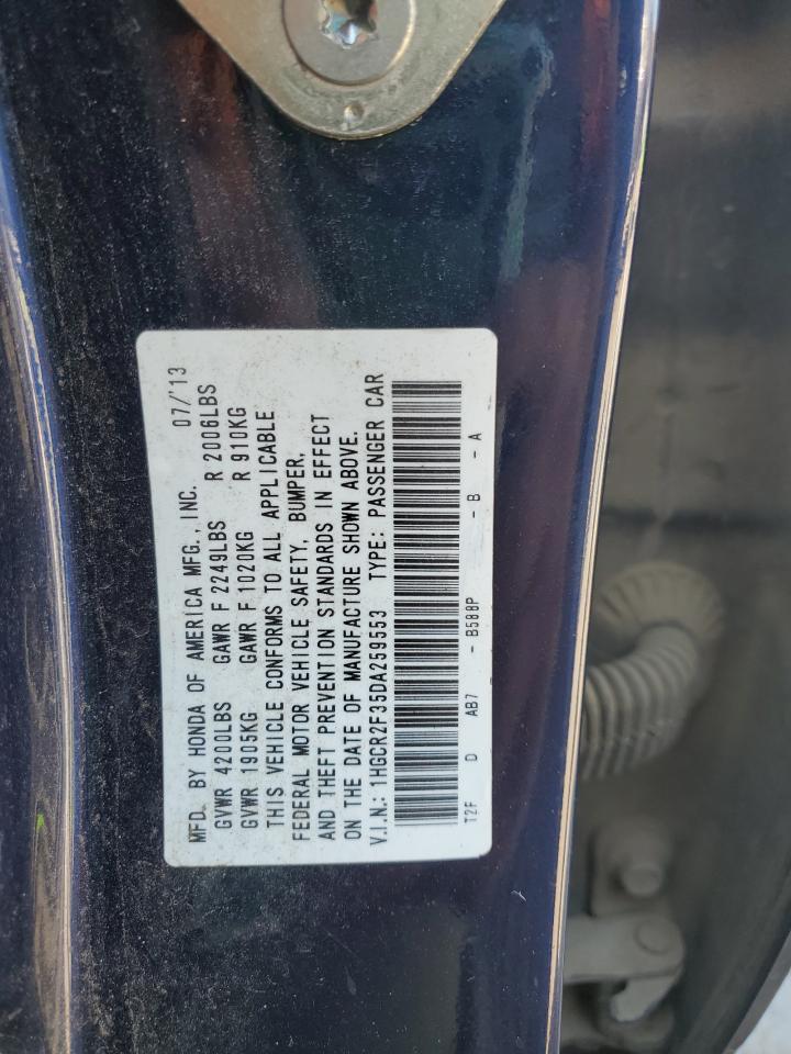 VIN 1HGCR2F35DA259553 2013 HONDA ACCORD no.13