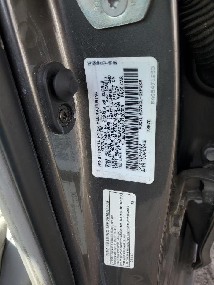 4T1BE32KX3U720005 2003 Toyota Camry Le