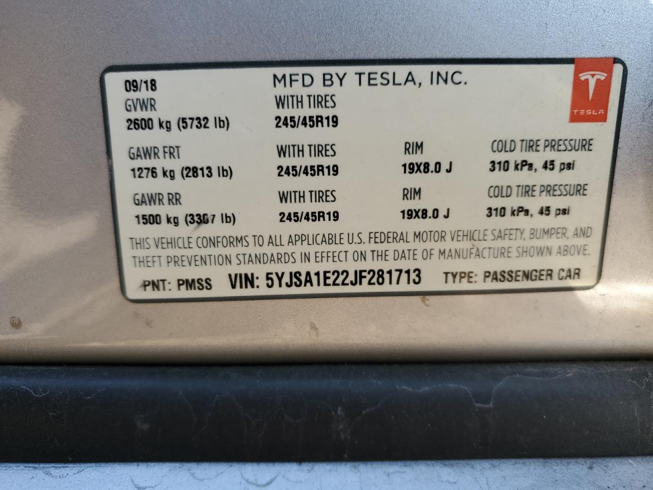 5YJSA1E22JF281713 2018 Tesla Model S