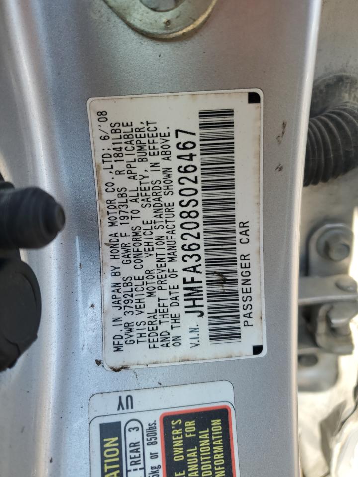 JHMFA36208S026467 2008 Honda Civic Hybrid