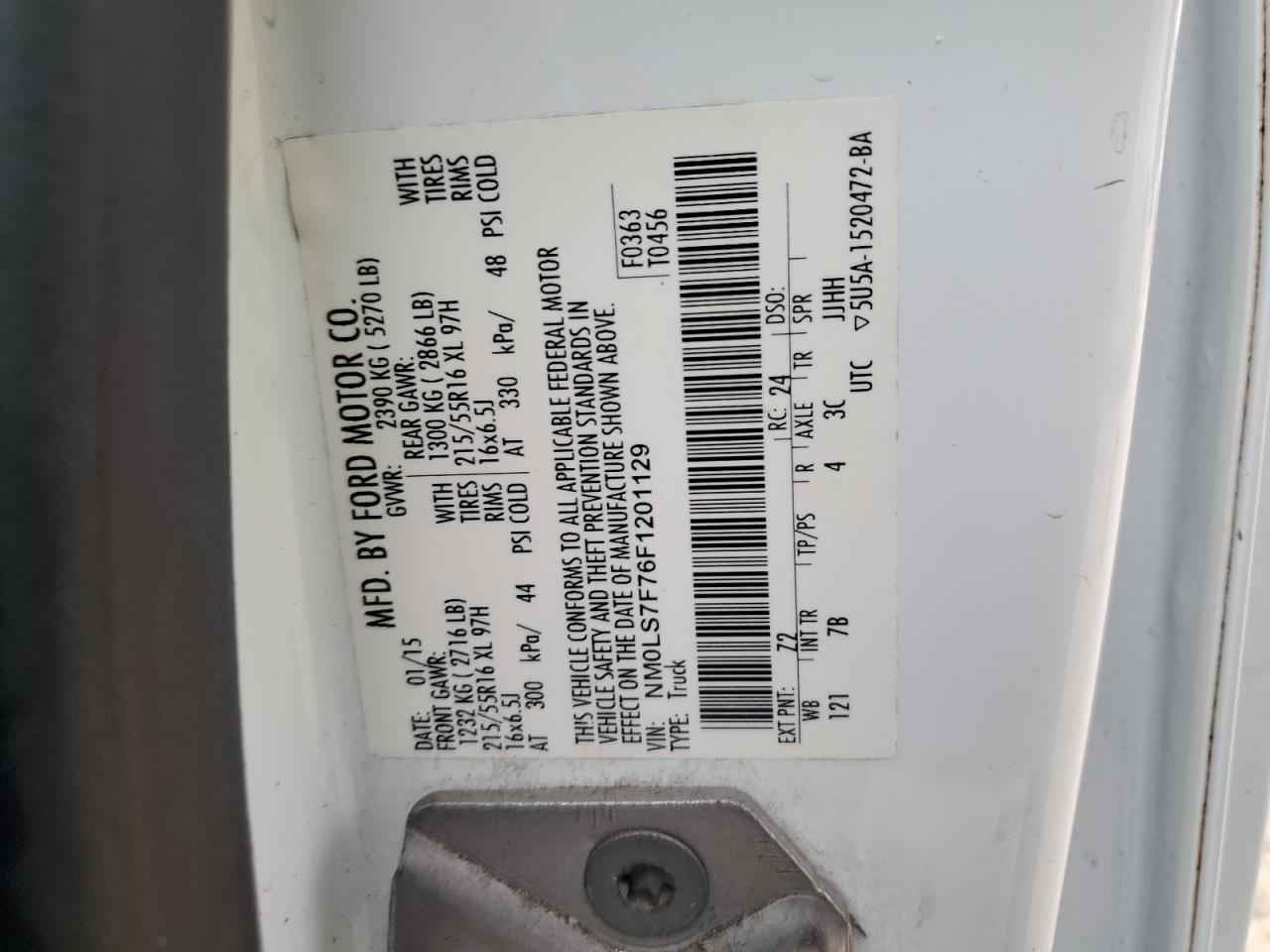 NM0LS7F76F1201129 2015 Ford Transit Connect Xlt