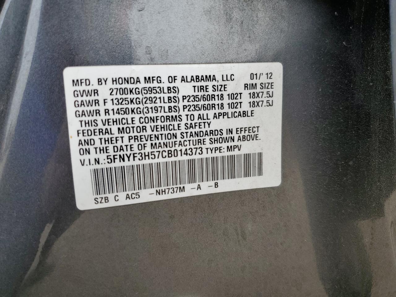 2012 Honda Pilot - Image 14