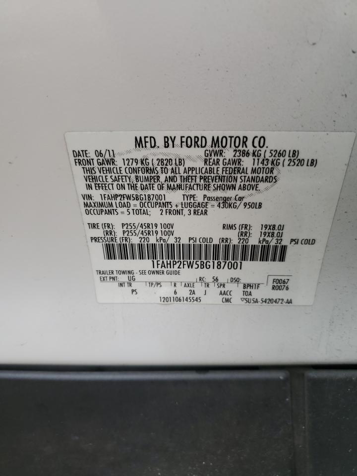 1FAHP2FW5BG187001 2011 Ford Taurus Limited