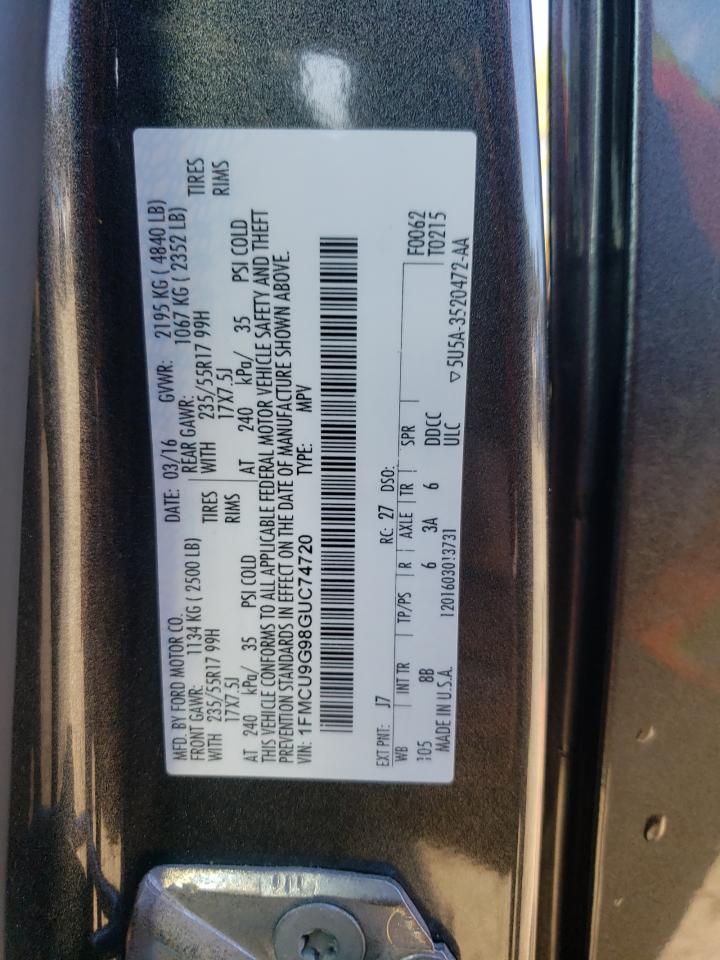 1FMCU9G98GUC74720 2016 Ford Escape Se