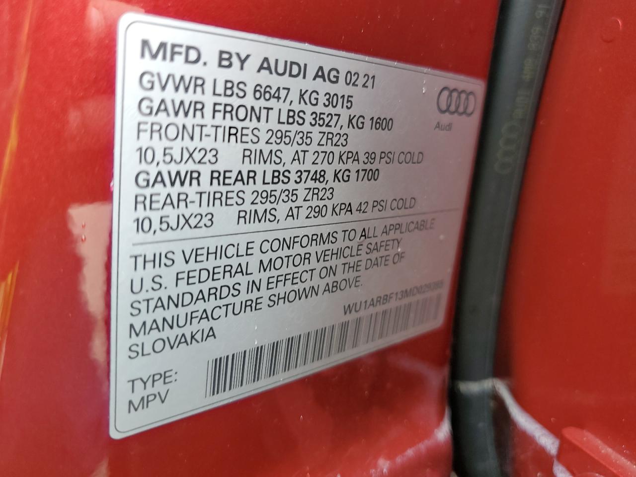 WU1ARBF13MD029385 2021 AUDI RS Q8 - Image 14